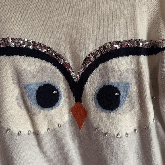 Kate Spade Cream Owl Sweater with Sequin Details - Picture 4 of 5
